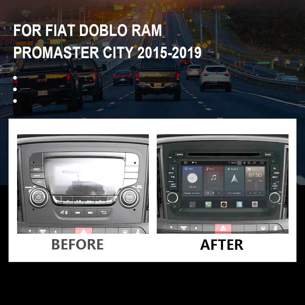 CHSTEK Android 12 Car Radio For Fiat Doblo Ram ProMaster City 2015-2019 DVD Qualcomm Bluetooth CarPlay WIFI 4G GPS DSP Autoradio