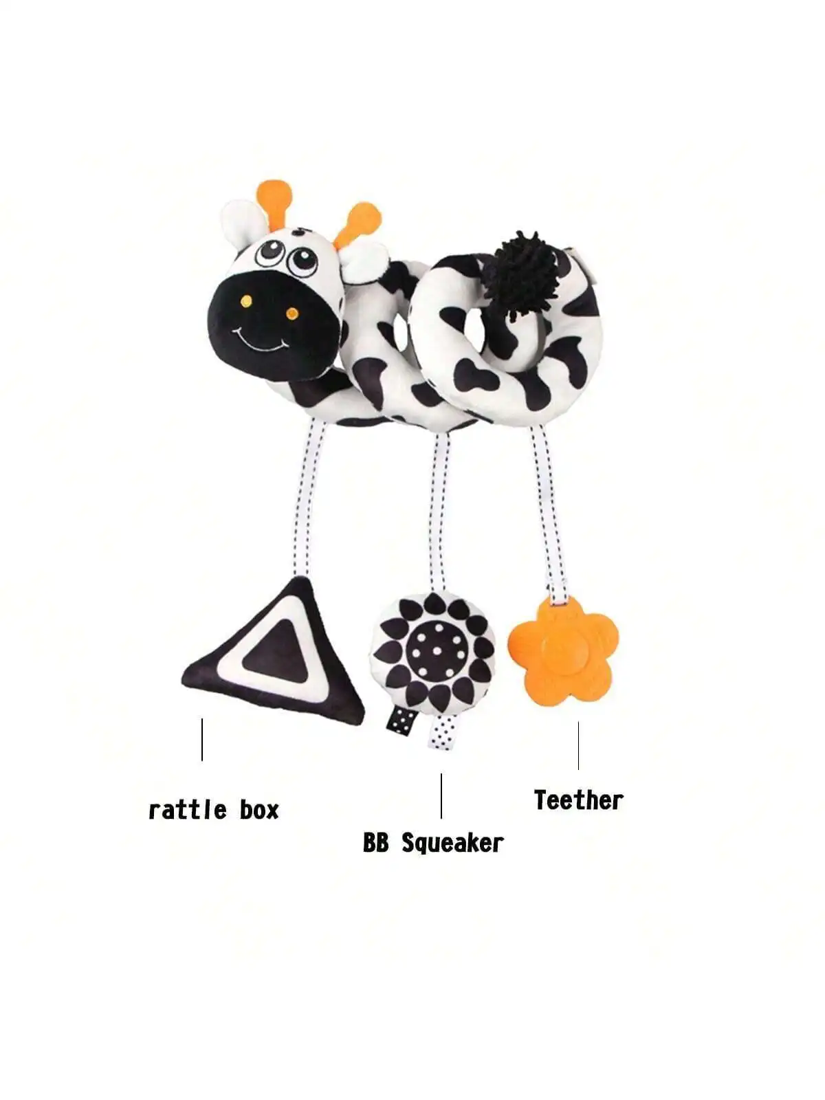 1pc zwart-wit dier baby mobiel windbell speelgoed, visuele stimulatie wieg speelgoed geschikt voor 0-3 jaar oude baby, pasgeboren cadeau