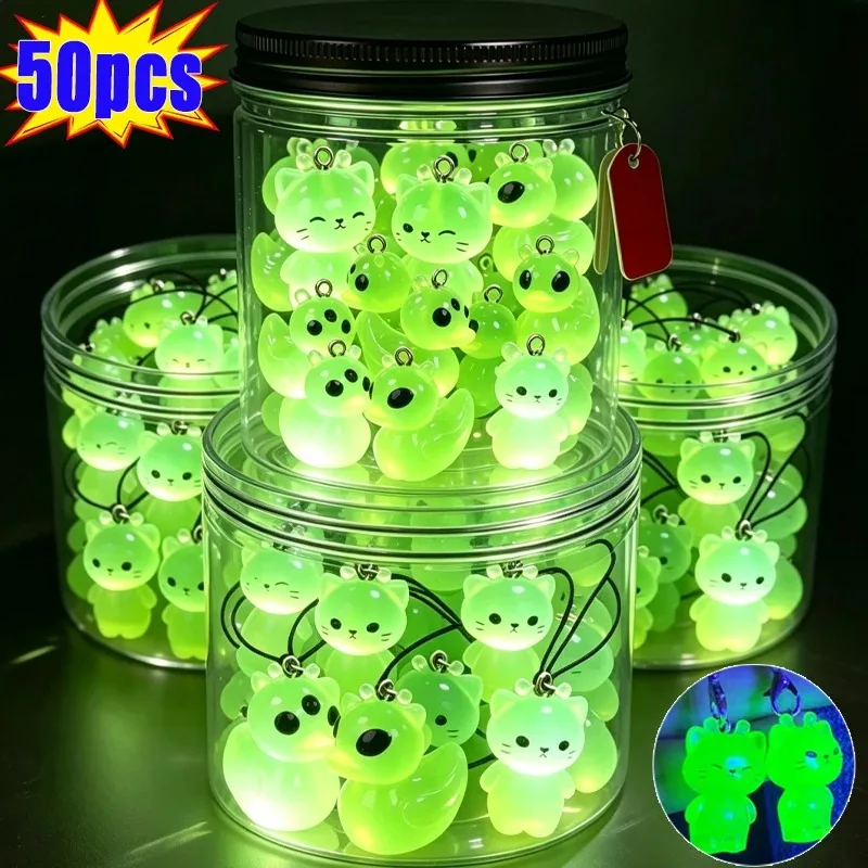 5-50Pcs Luminous Alien Cat Duck Resin Charms Creative Glowing in Dark Animal Pendant Diy Cute Earring Necklace Jewelry Charm