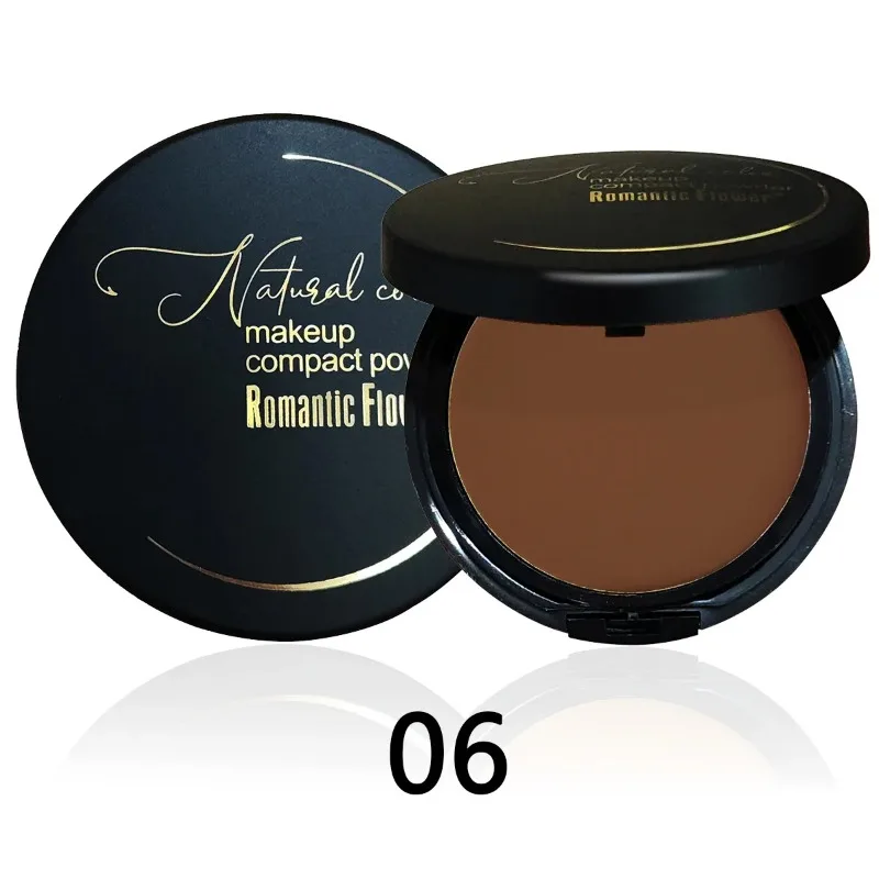Weizen-Bräunungspuder Matt-Finish Schweißfest Ölkontrolle Dunkle Haut Foundation Concealer Kontur-Palette mit Puderquaste und Spiegel – Detail 13