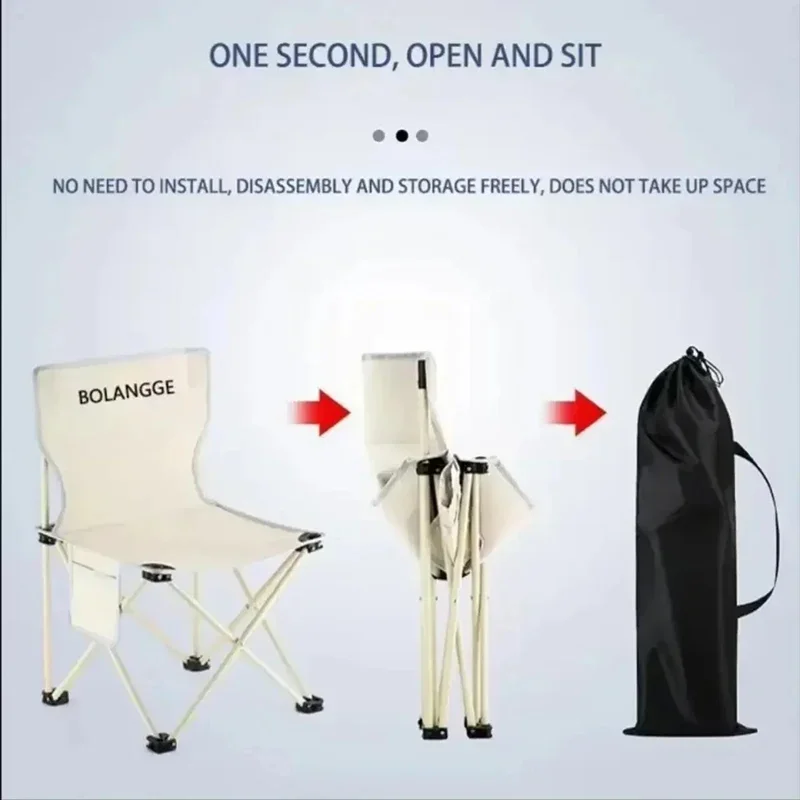 Outdoor Folding Chairs Leisure Hiking Picnic Stool Portable Chair Camping Beach Fishing Chair Travel Seat Outdoor Furniture image 5