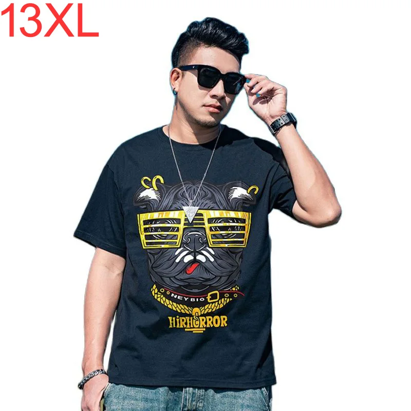 Summer loose short-sleeved t-shirt plus size red Hip hop Extra size Short Sleeve t-shirt 9XL 10XL 11XL 12XL 13XL mens t shirts