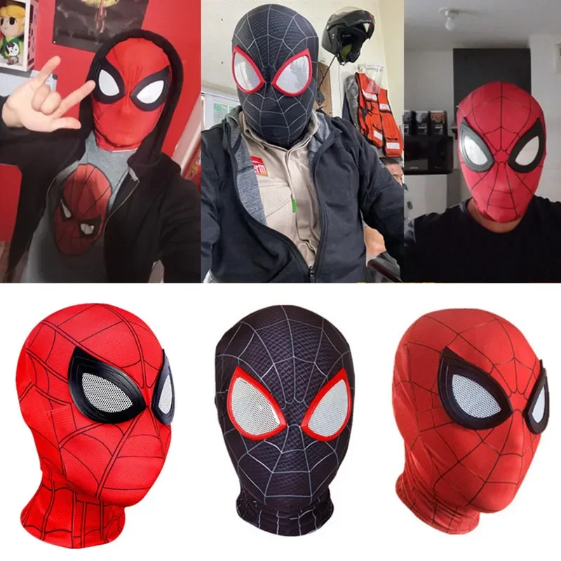 Adult Superhero Mask Children Peter Parker Mask Movie Characters Halloween Cosplay SpiderMan Headgear Costumes Game Props