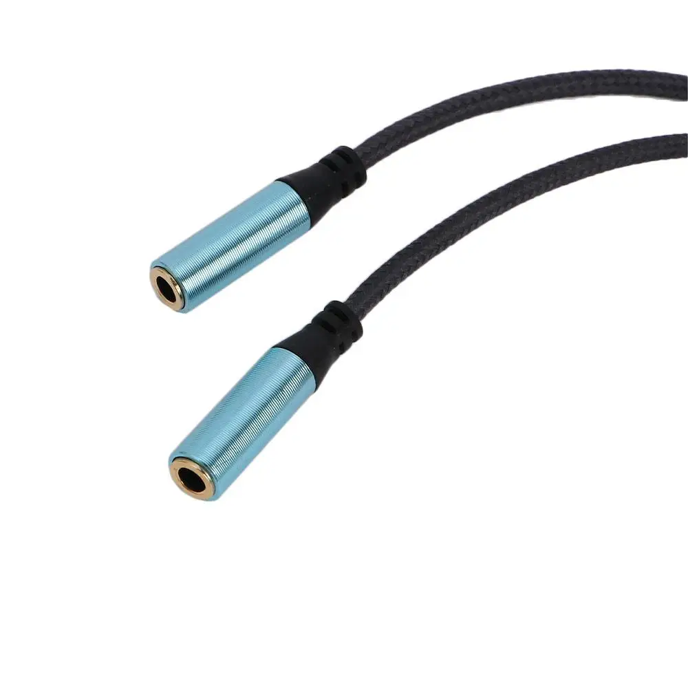 2 Dual Female Share Cable Adapter 3.5mm Audio Connector Audio Cable Headphone Adapter Y Splitter Cable Audio Extension Cables