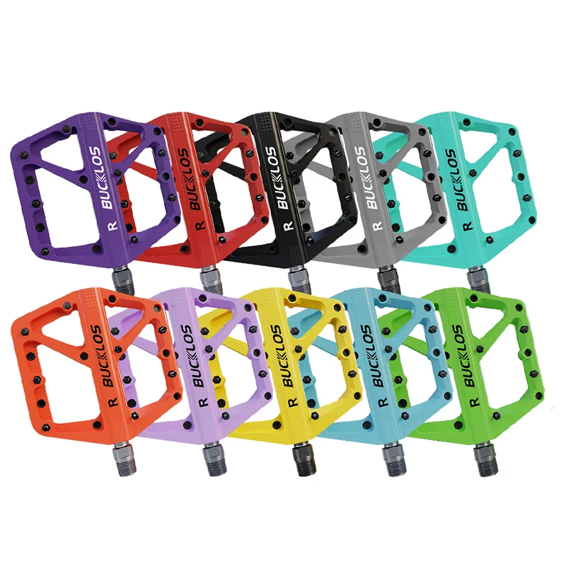 AliExpress NONE BUCKLOS Mountain Bike Pedals Sealed Bearing Lightweight Flat MTB Pedals Anti-Slip Road Bicycle Pedals 9/16 Inch Bike Parts