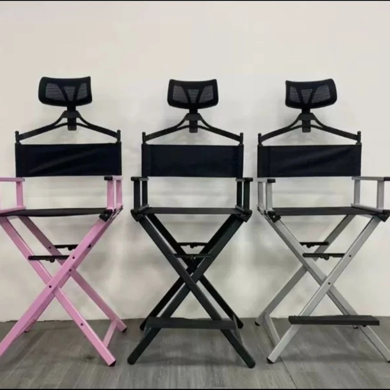 Internet celebrity aluminum portable folding floor chair outdoor chair director heightening folding chair makeup chair stall