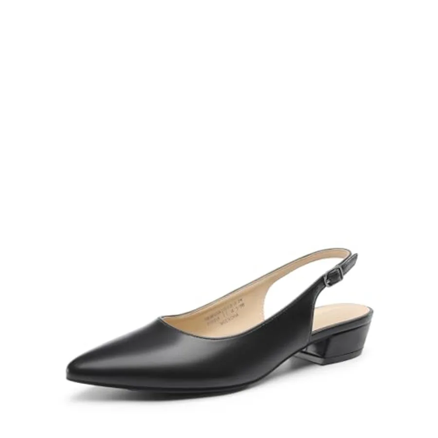 

DREAM PAIRS Kitten Slingback Low Block Heels for Women Pointed Closed Toe Business Dress Shoes Wedding Party Comfortable Pumps