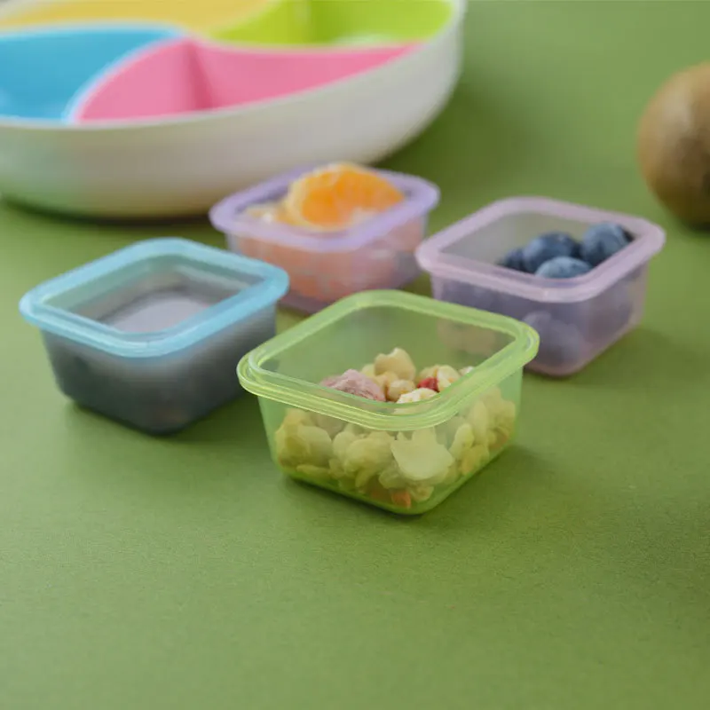 4/2PCS Mini Baby Food Storage Containers Baby Learning Dishes Auxiliary Bowl Portable Sealed Storage Boxs Microwave BPA Free