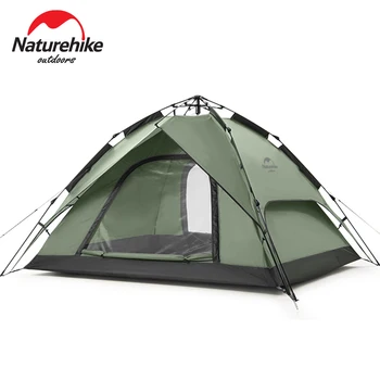 Naturehike 휴대용 원터치 자동 텐트, 3-4 인용 야외 캠핑 텐트, 210D 텐트, 하이킹 여행 바베큐 텐트