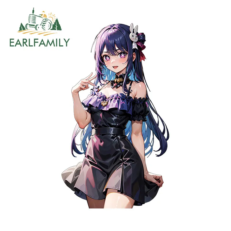 EARLFAMILY-Hoshai ملصق سيارة فستان مثير أرجواني ، أنيمي Fanart ، نوافذ الفتيات ، صائق الوفير ، Peeker الجذع ، تصفيف السيارة ، 13 *