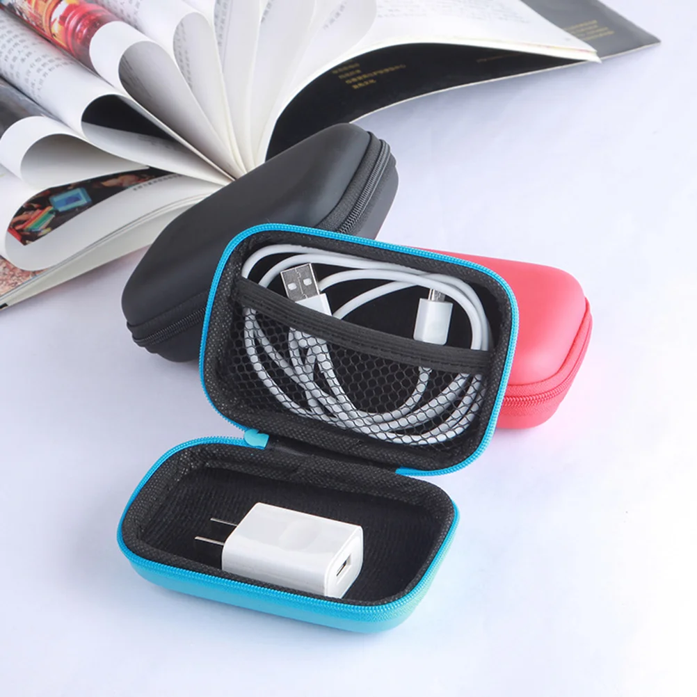 2 Pcs Wireless Earphone Protector Data Cable EVA Storage Case Earbud Mini Camera