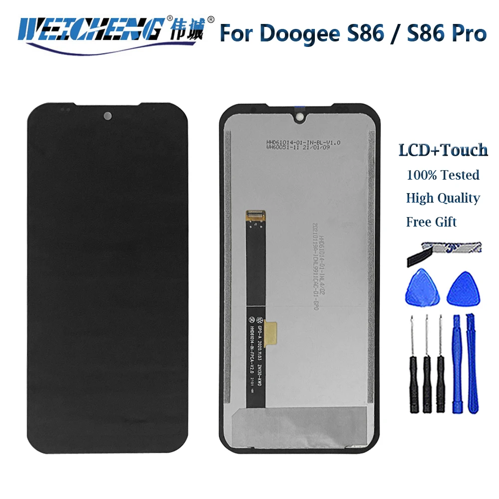 Black 6.10 inch For Doogee S86 LCD DisplayTouch Screen Digitizer Assembly LCD Display For Doogee S86 Pro Display Sensor LCD