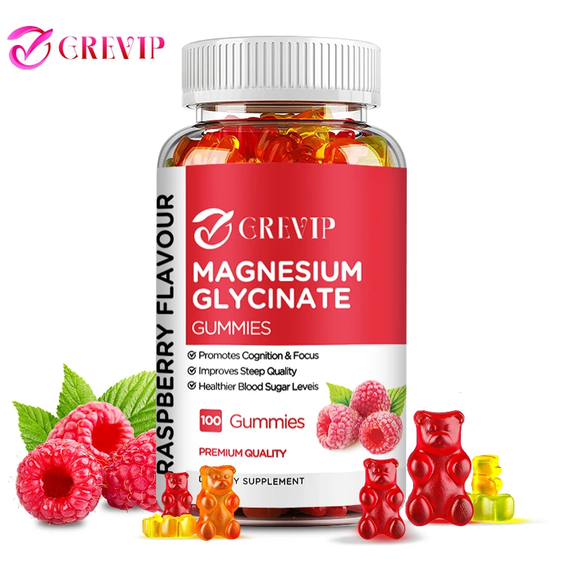 

Magnesium Glycinate Gummies - Replenish Energy, Improve Sleep, Promotes Nerves and Brain Function Health, Improves Memory