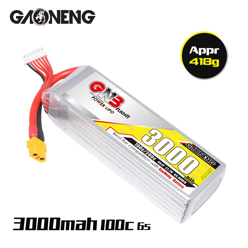 GNB 6S 3000mAh 100C Lipo Battery For RC Helicopter Quadcopter FPV Drone Parts 22.2V Drone Battery With T XT60 XT90 Connector