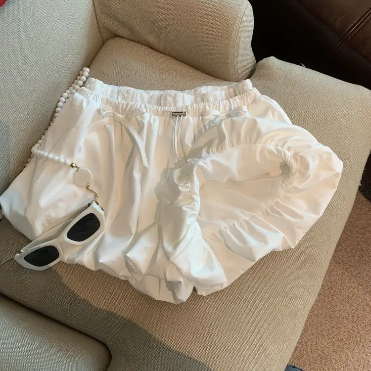 2000s Casual Lolita Bud Shorts Women Y2k Japanese Kawaii High Waist Solid Sweet Shorts Female Korean Fashion Clothing Chic