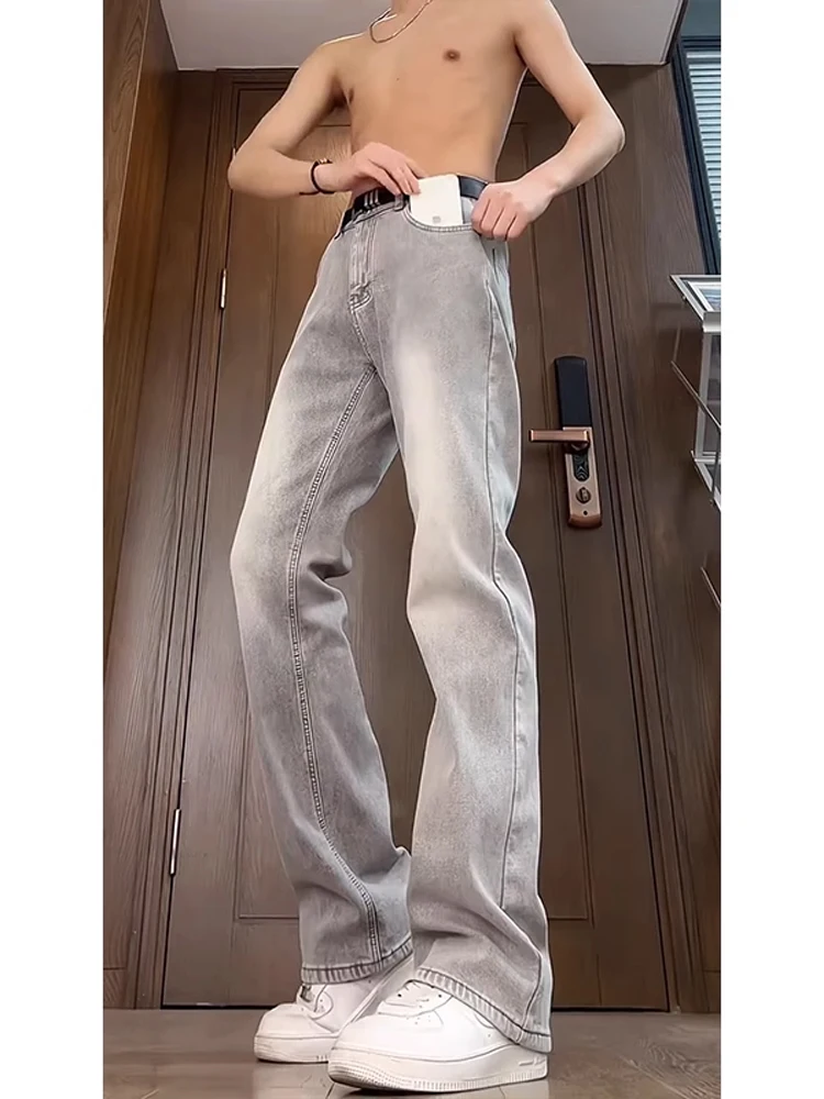 

Cleanfit Men's Tall Size Extended Length Straight Leg Jeans e ey Denim Anti-Pollution High Street Faion Casual Trousers