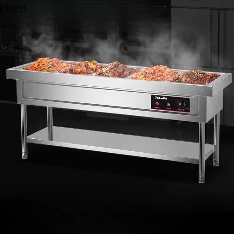 ZML fast food insulation table vertical desktop stainless steel canteen hot dish serving table
