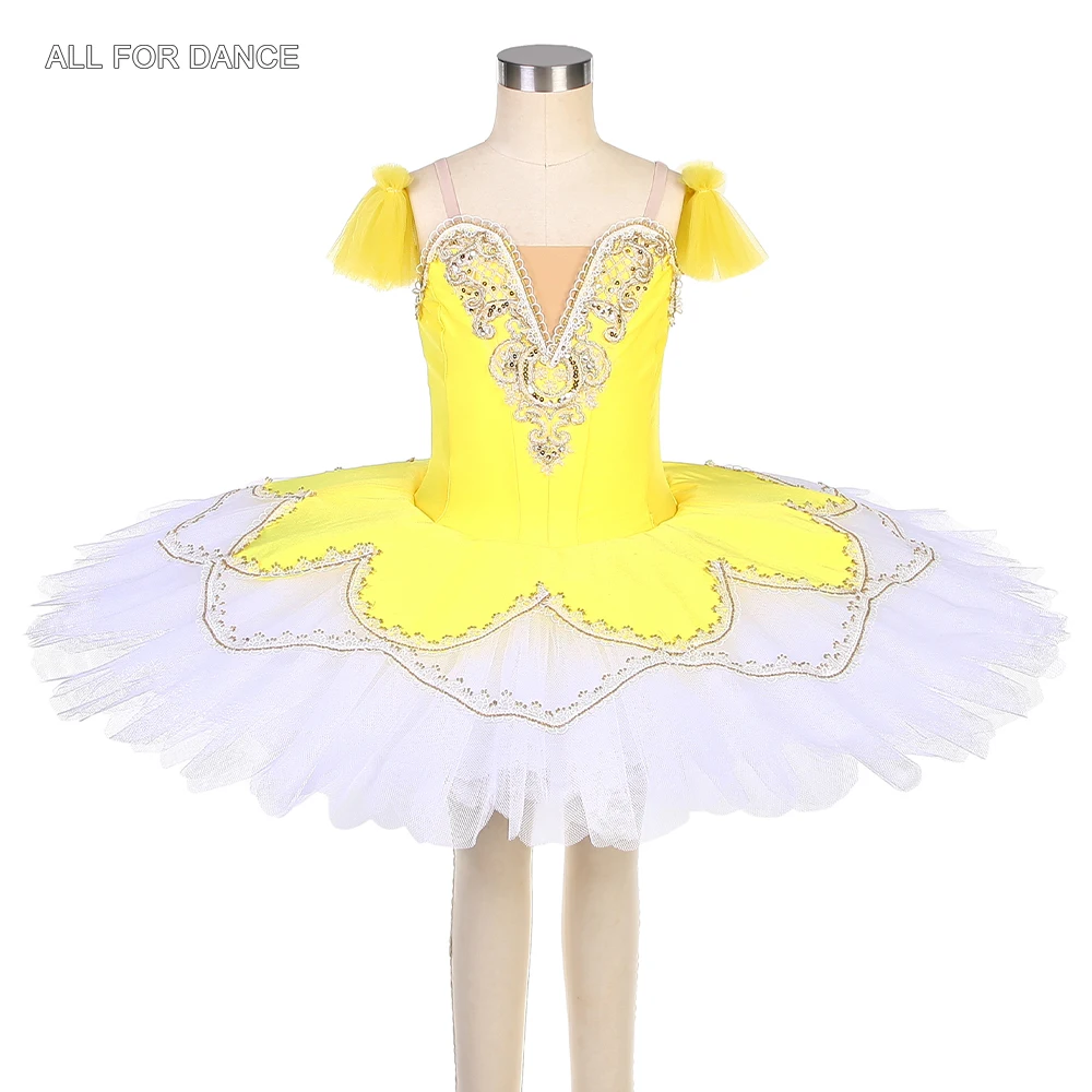 

BLL520 Yellow Spandex Bodice With Yellow Tulle Tutu Girl & Women Stage Performance Ballet Costume Competition Ballet Tutu