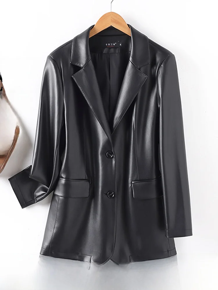 Ele ort Bla Leather Jaet Women's Sli Napa eepskin Coat Spring Autumn New Arrival from Hangzhou China