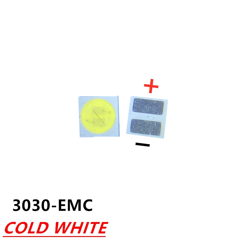 50 шт., 3030 подсветка, высокая мощность, двойные чипы, 1 Вт, 1,5 Вт, 2 Вт, 3 в-3,6 В, 6 в, lextar JUFEI AOT, холодный белый Телевизор PT30A66