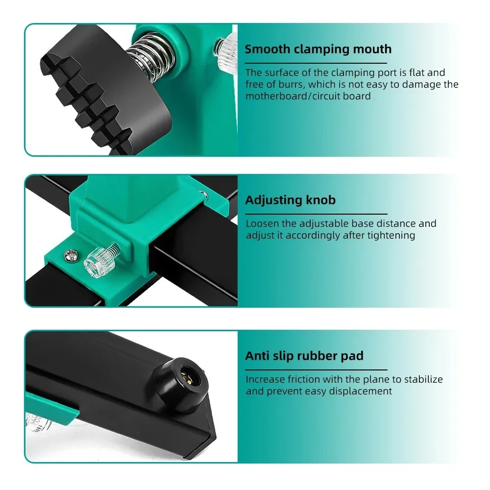 Adjustable PCB Holder Circuit Board MotherBoard Welding Auxiliary Clamp Stable Base with Soldering Iron Pen Holder Repair Tool