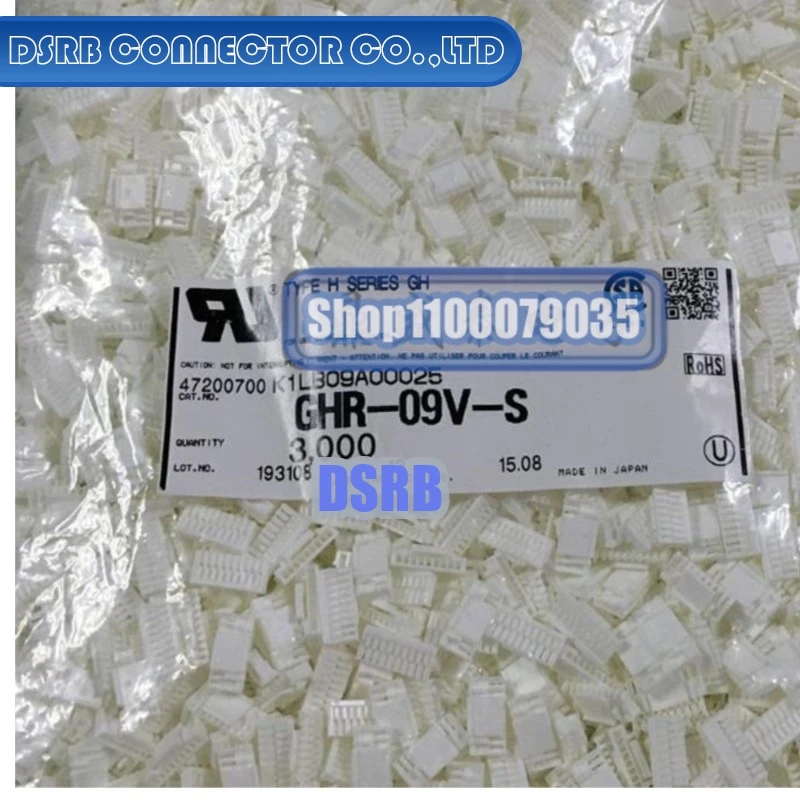 100pcs/lot GHR-09V-S Plastic shell 9P 1.25MM legs width 100% New and Original