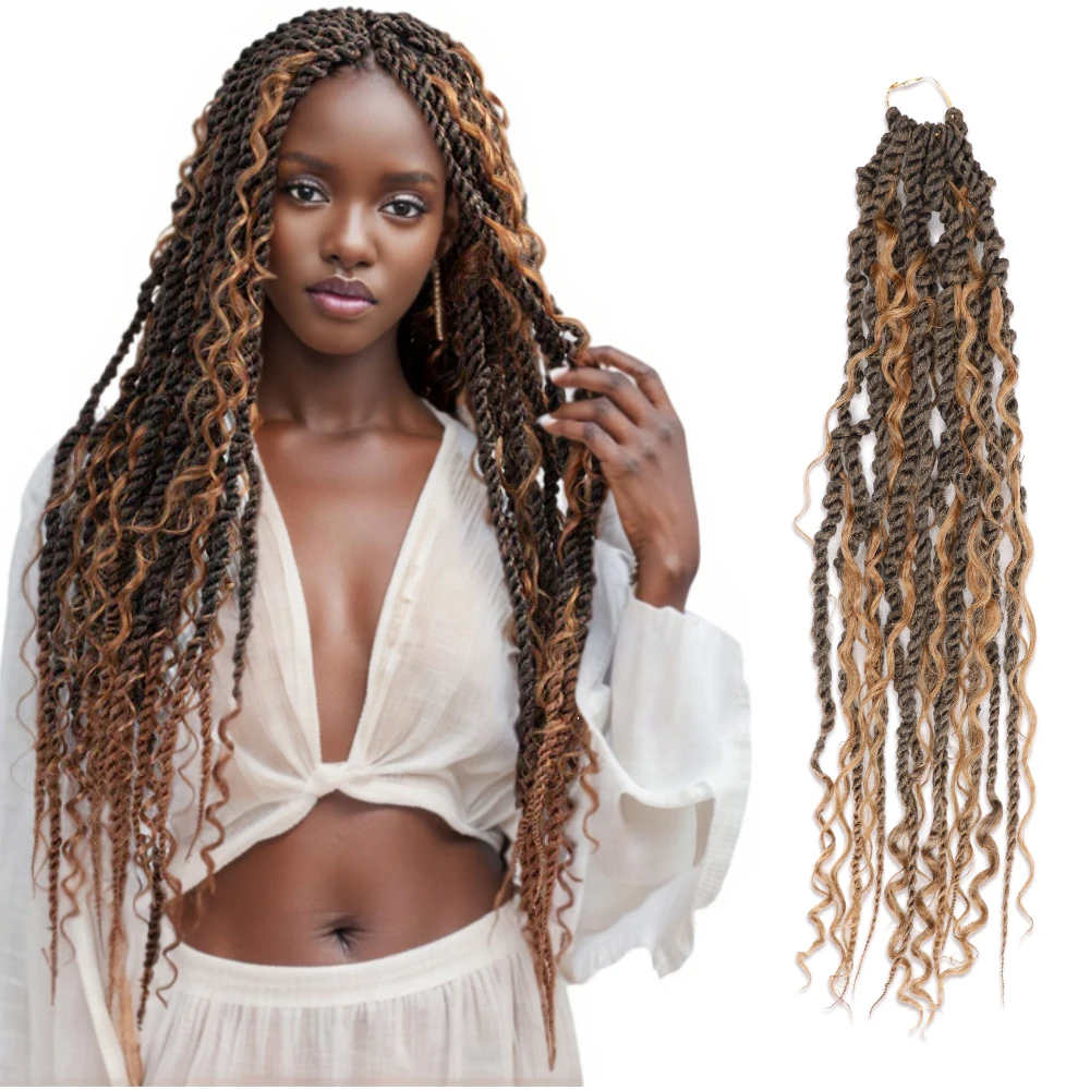 

Женские синтетические вьющиеся искусственные локоны, вязанные крючком волосы, хиппи, богиня, речная коса, волосы для быстрой укладки