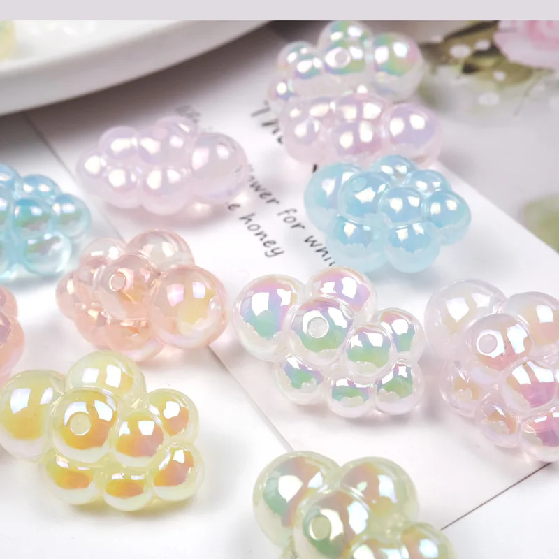 25mm UV-farbige transparente Blasenwolkenperlen, lose Perlen und Abstandsperlen. DIY-Armbänder, Ohrringe, Accessoires und Handyhüllen