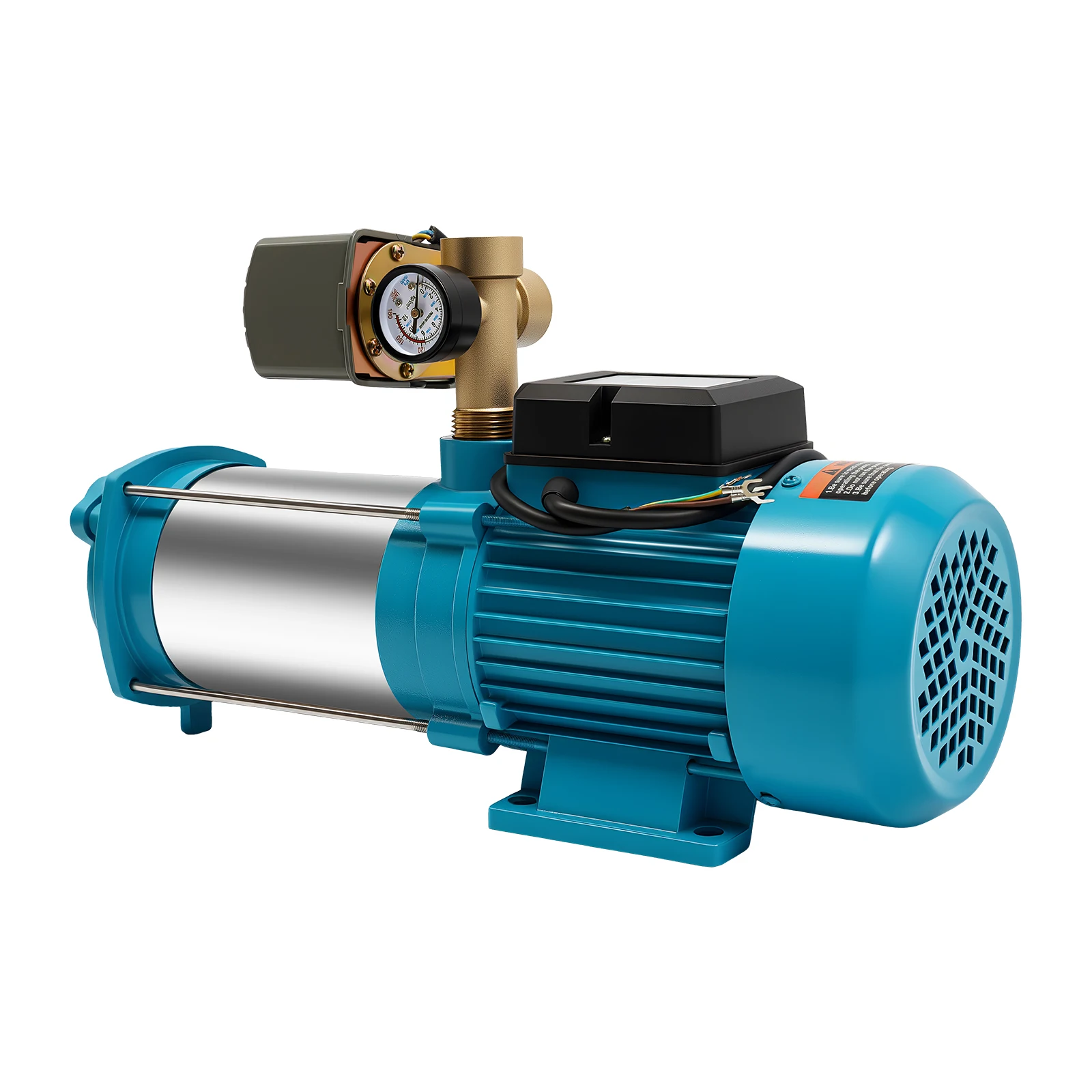 IP44 Wasserdichte Kreiselwasserpumpe - Selbstansaugende Pumpe mit Manometer, 98m Förderhöhe, 4000L/h für Bewässerungs-/Kühlsysteme – Detail 5