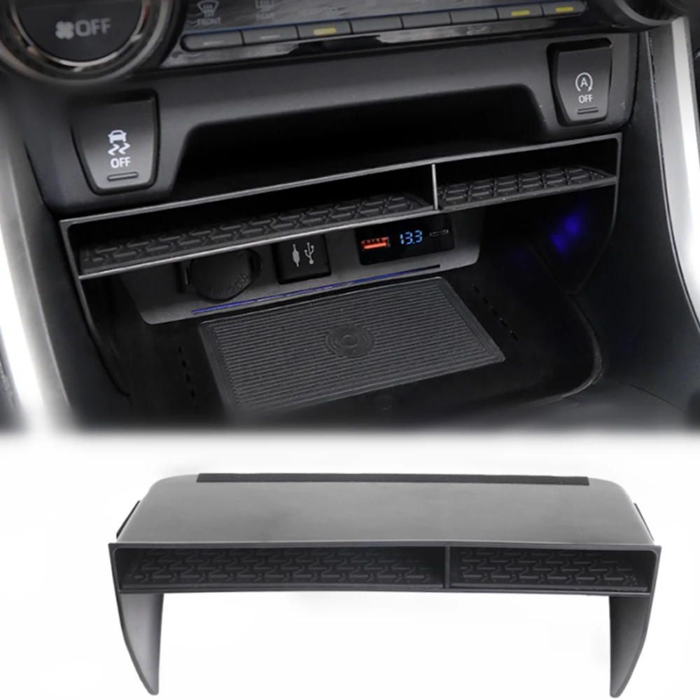 LHD! Car Accessories for Toyota RAV4 2019 2020 2021 2022 Black Plastic Center Console Storage Box Organizer Container Tray