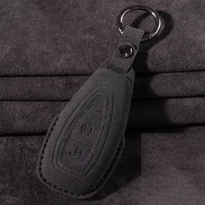 For Ford Focus 3 4 ST Fiesta Fusion Kuga Ecosport Mondeo MK3 MK4 Car Remote Key Case Cover Men Women Retro Protect Key Fob Bag