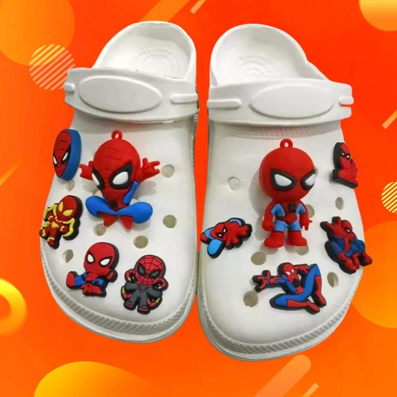 

MINISO подвески для обуви «Человек-паук» 3D фигурки героев мультфильмов украшения для обуви сабо сандалии тапочки аксессуары пряжка детские подарки для мальчиков