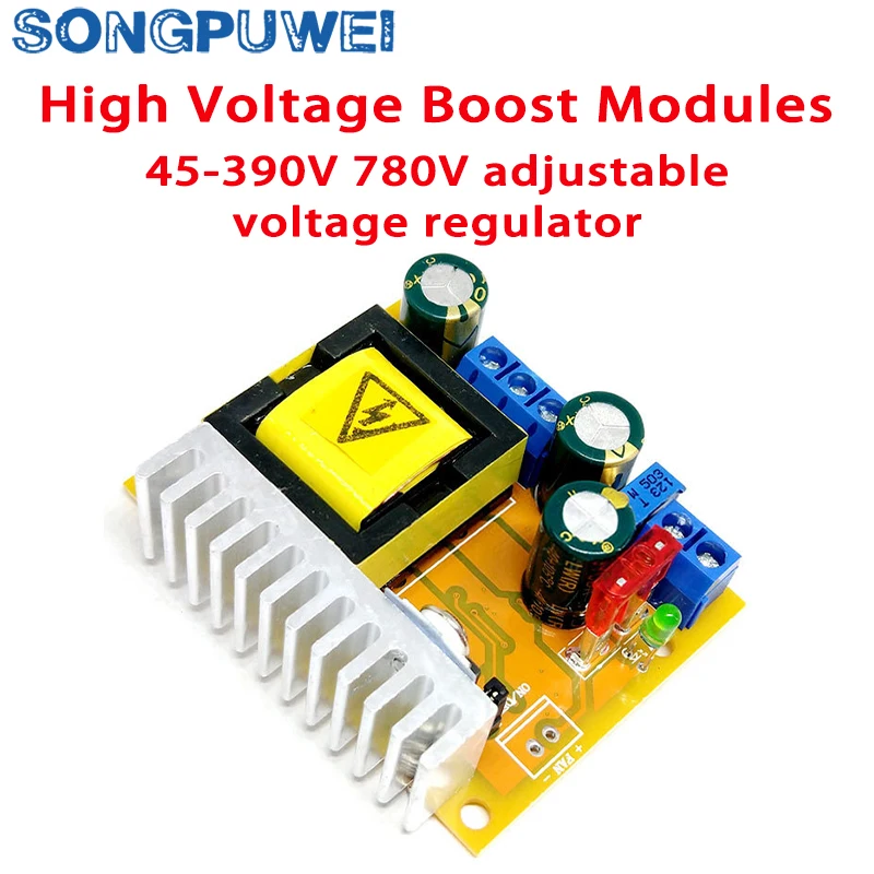 DC-DC High Voltage Capacitor Charging Step Up Boost Module DC 8-32V to 45V-390V ±45-390V Converter Board Adjustable Regulator