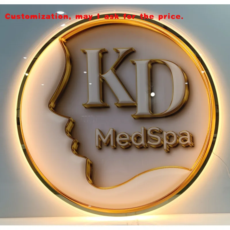 custom.Design Customized Round Acrylic Sign Shop Sign Salon Bar Nail Beauty Hair Salon Mirror Sign Salon