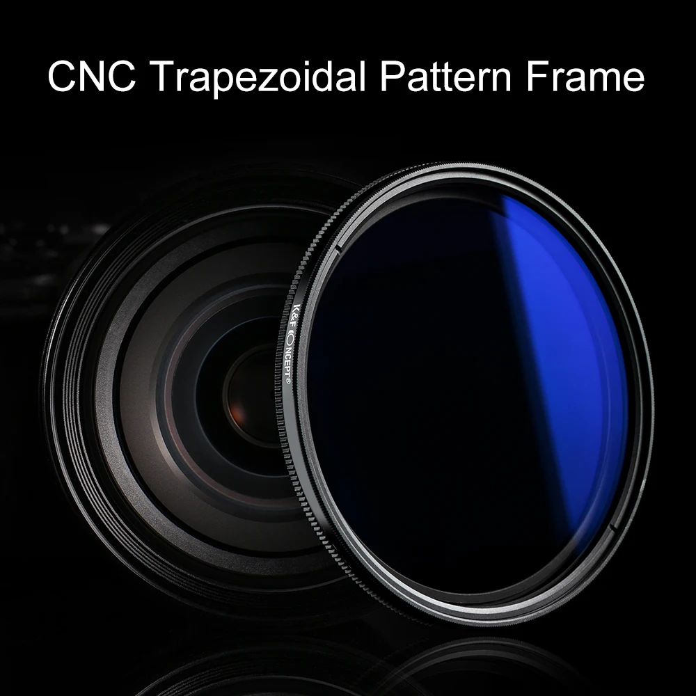K&F CONCEPT Nano-C متغير ND2-ND400 ND مرشح HD 18 طبقة طلاءات مقاومة للماء والغبار، لعدسة 37/49/52/58/67/72/77/82 مم
