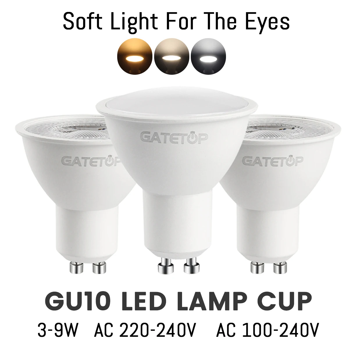 

1/4/6/8/10pcs LED Spot GU10 Bulb 110V 220V Cold light 5W7W9W with good color rendering, suitable for corridors and living room