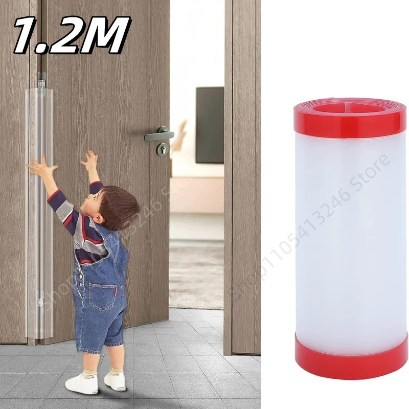 

1.2M Anti-pinch Seam Guards Protector Sticker Door Hinge Guard Self-adhesive Baby Proof Finger Pinch Guard Protective for Home