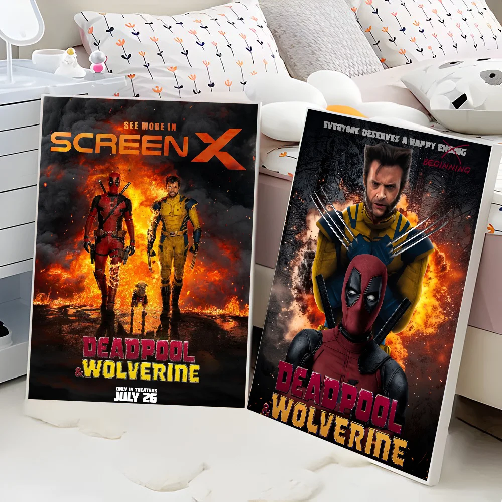 D-Deadpool & W-Wolverine Classic Anime Poster Waterproof Paper Sticker Coffee House Bar Room Wall Decor