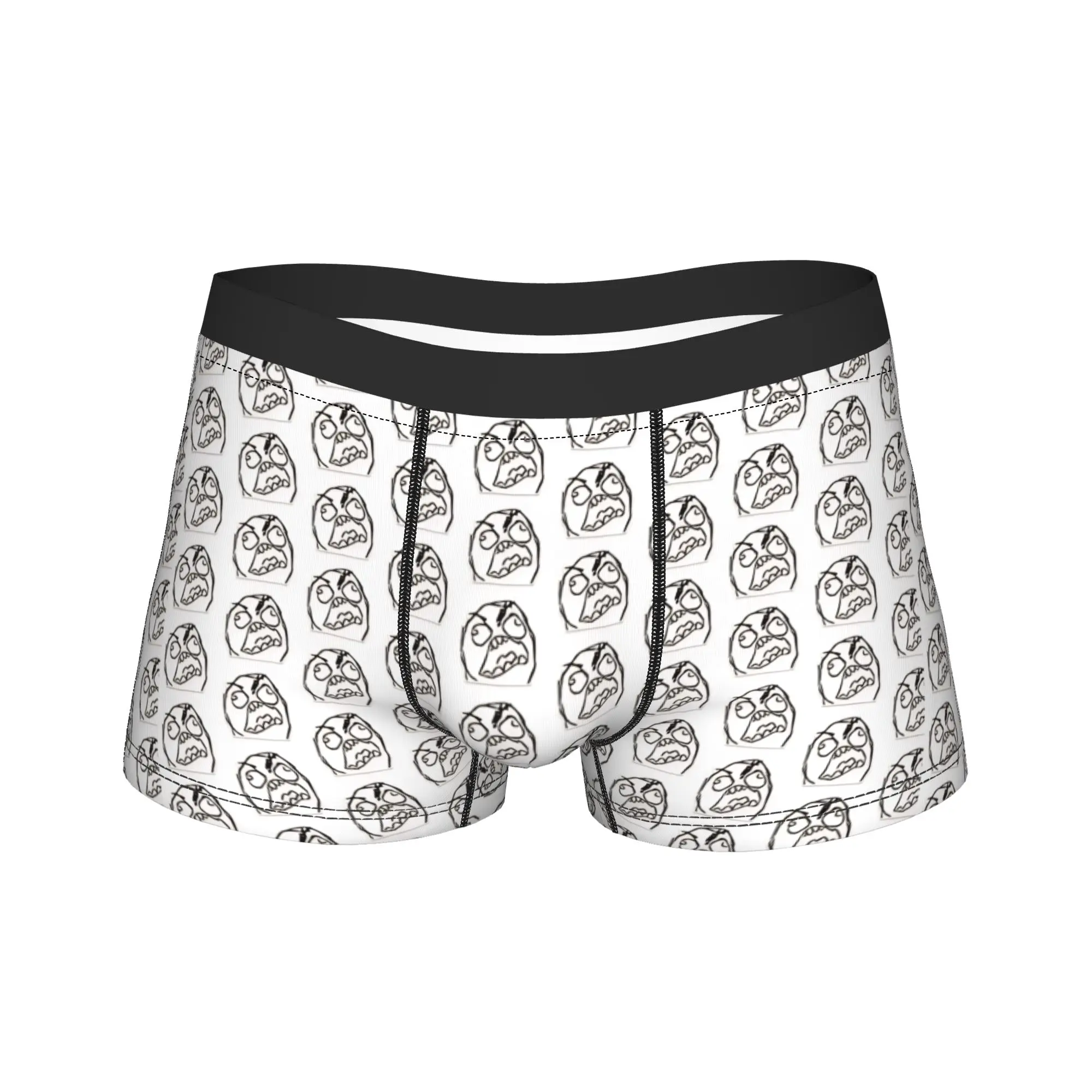 Rage Comic Trollface Underwear  Male Boxer Brief Elastic Boxershorts High Quality Design Oversize Underpants
