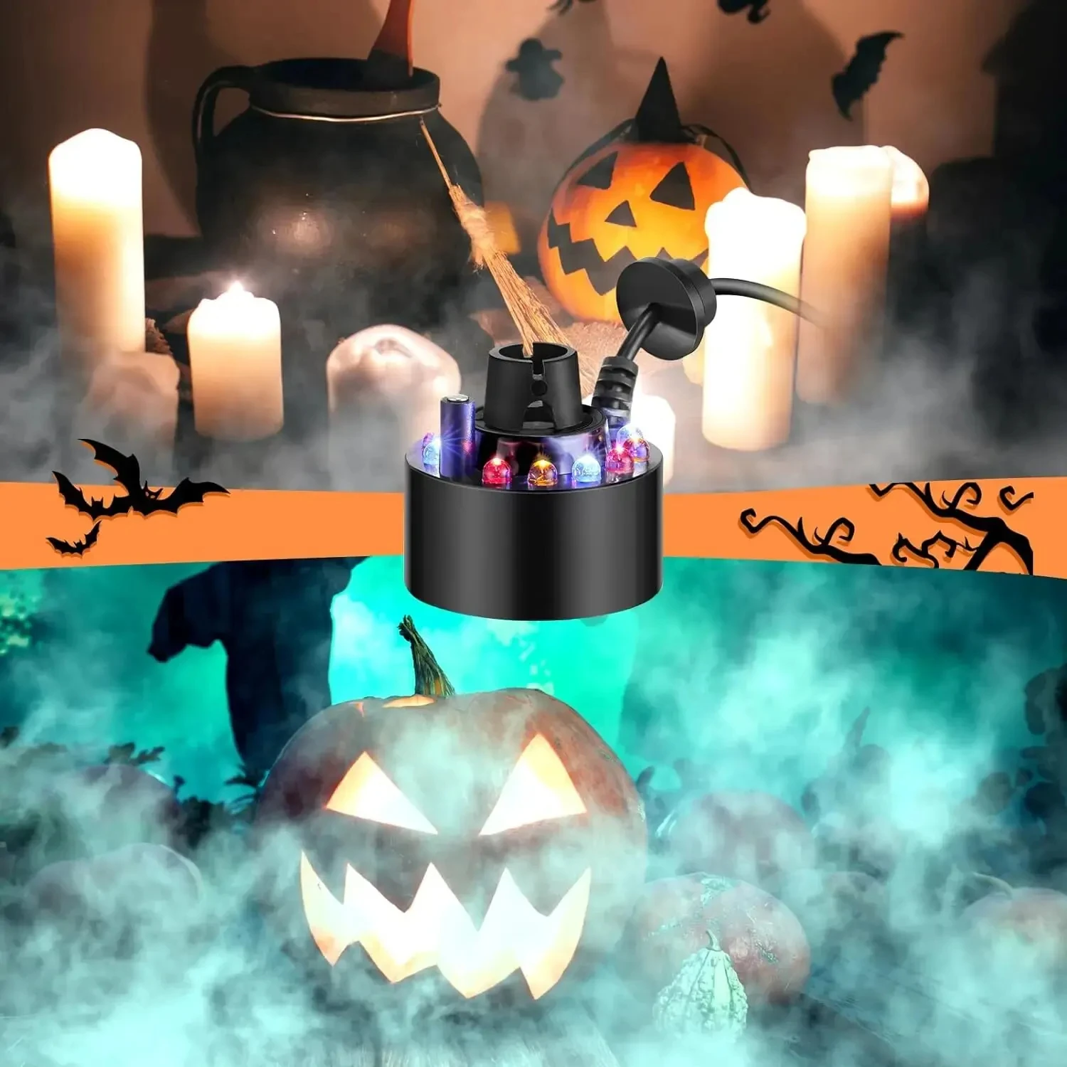 Ultrasonic  Maker 24V Nebulizer Atomizer  Fogger  Lamp with 12 Lights  Humidifier Diffuser  Maker