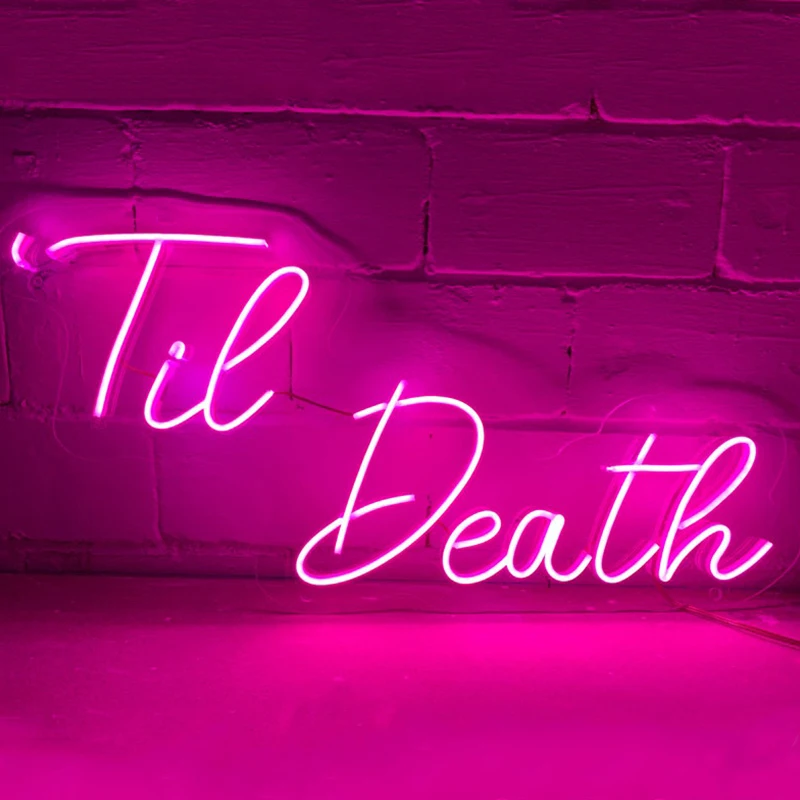 

Wedding Decor Neon Sign Custom Til Death Flex LED Neon Sign Light Home Room Wall Art Decoration Shop Decor Valentine's Day Gifts