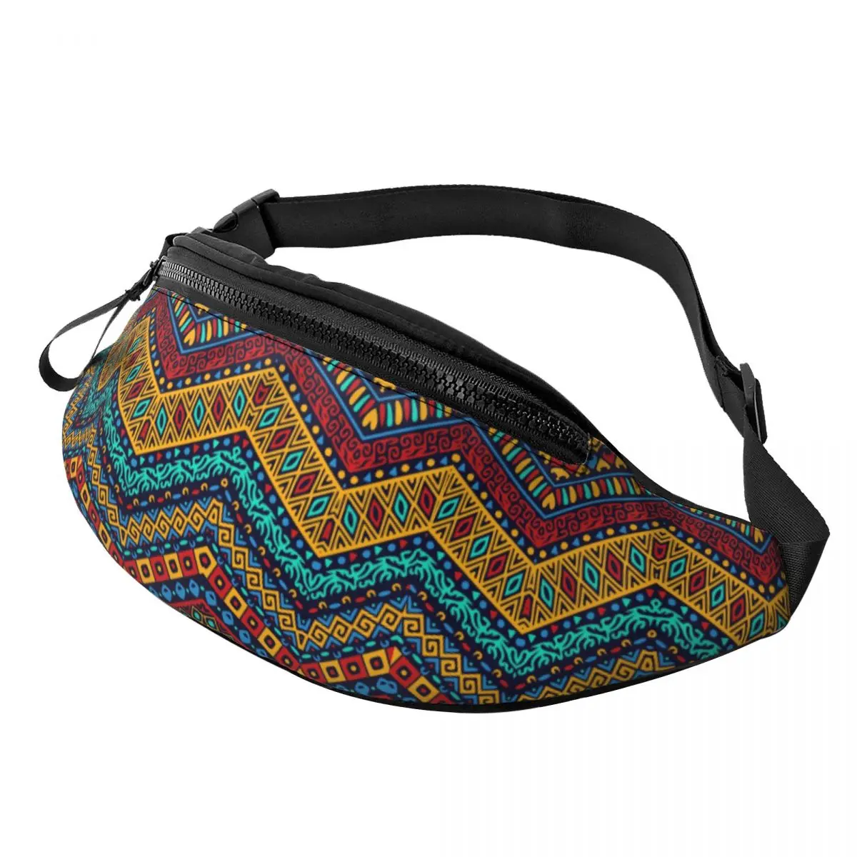 Colorful African Tribal Pattern Fanny Pack for Men Women Africa Ankara Print Crossbody Waist Bag Traveling Phone Money Pouch