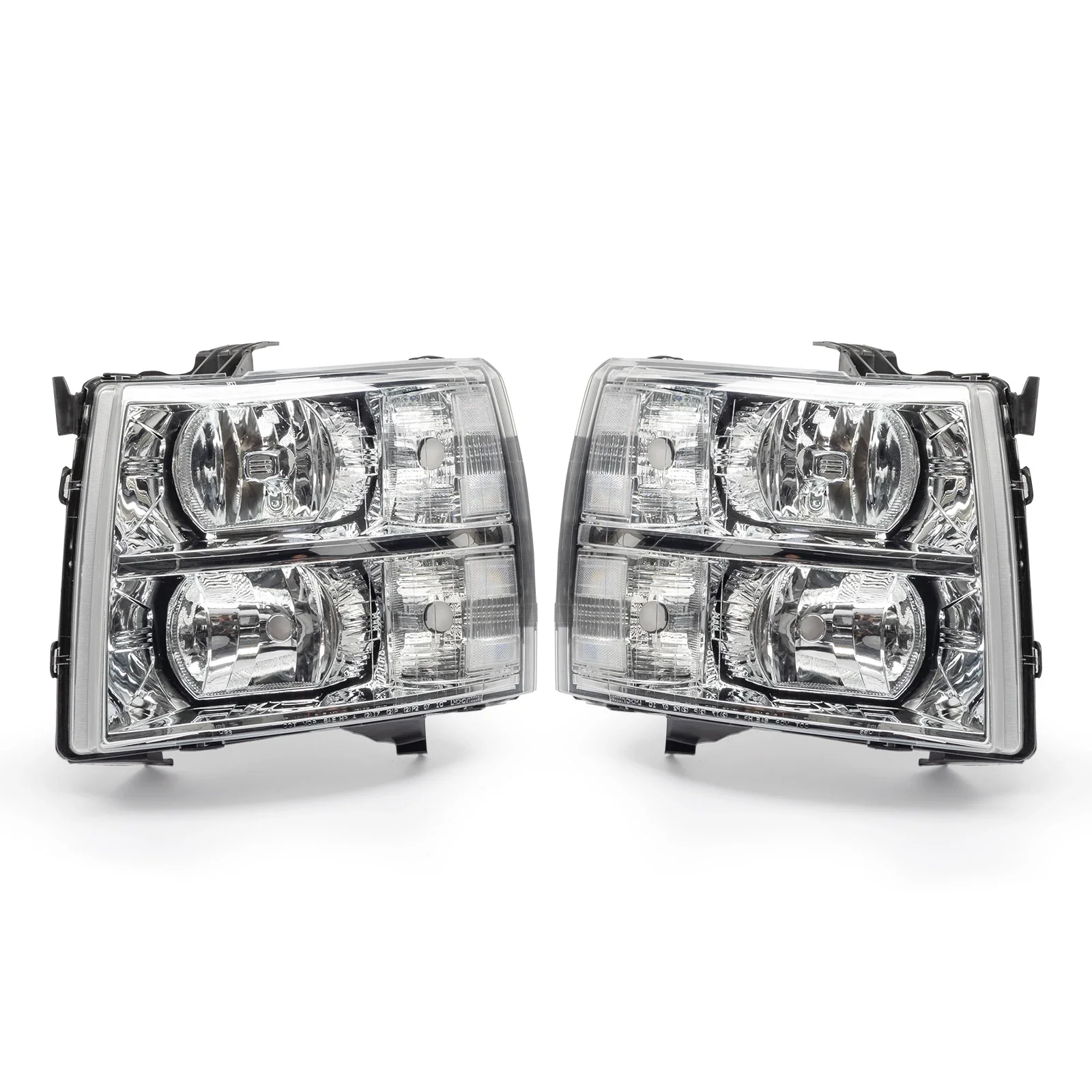 Pair Chrome Headlights Clear Lens For 2007-2013 Che vy Silverado 1500 2500 3500, car , car headlight