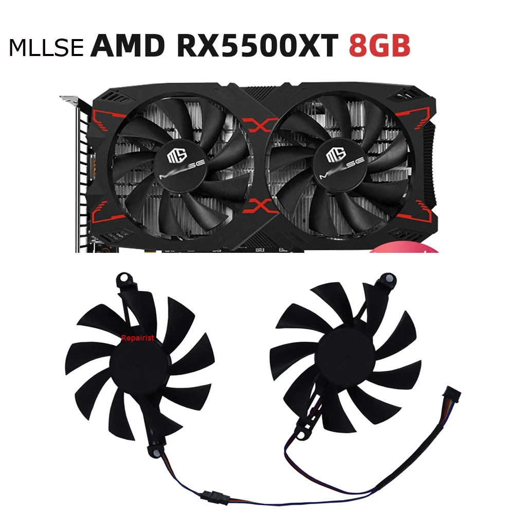 2Pcs/Set,VGA GPU Cooler,FL8015 12VB,FL801512VB,Graphics Card Fan,For AMD MLLSE RTX 3070M 8GB,For MLLSE RX 5500 XT RX5500XT 8gb