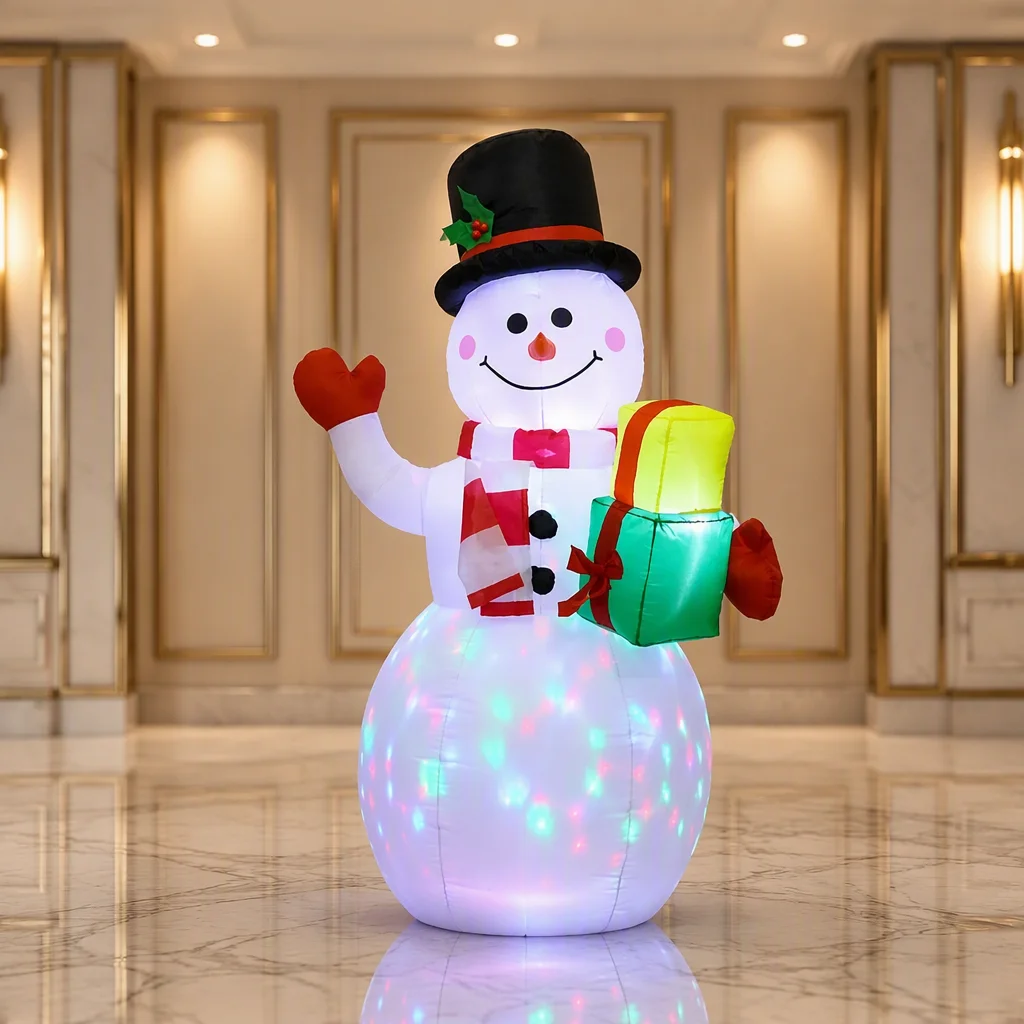 Electric Inflatable Polyester Snowman Set - Other Furniture Accessories