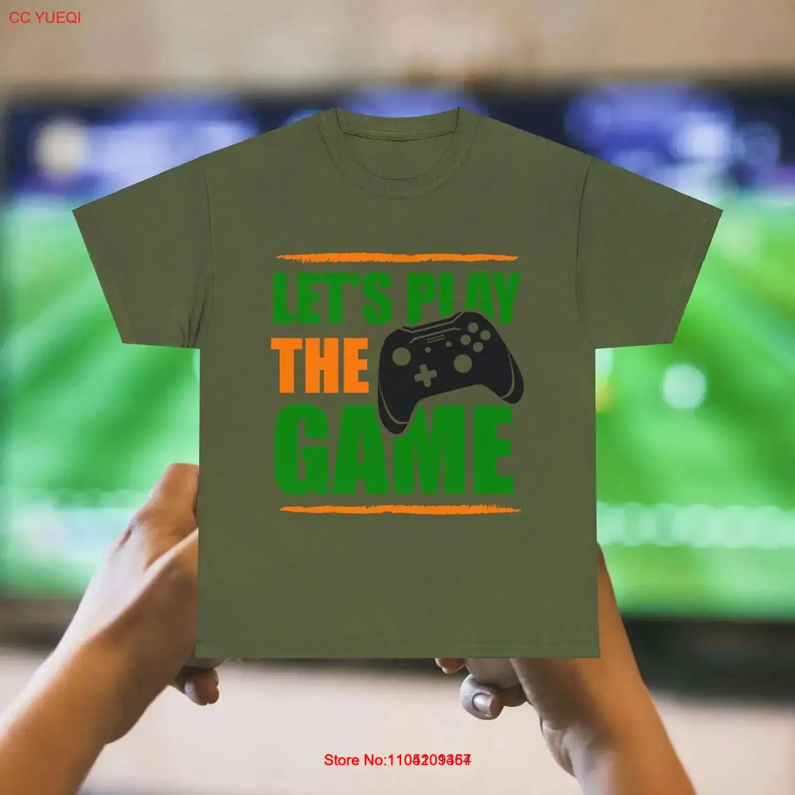 Gaming Video Games Heavy Cotton T Shirt 'Let's Play' vintage Washed Top For Everyday Wear Comfortable homme Stretched Slightly