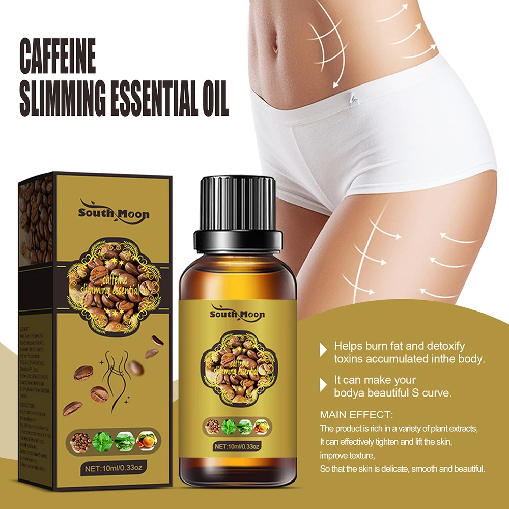 

30/10ml caffeine slimming essential oil women lose weight slim dow products fat burning cellulite abdominal burner body massage