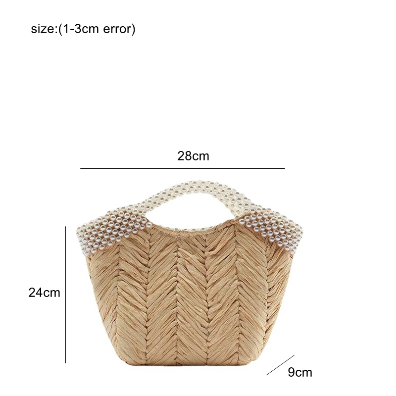 New Z Summer Luxury Branded Designer Bags Ladies Sweet Pearl Straw Bag Women Summer Rattan Bags Large Capacity Ladies Handbags