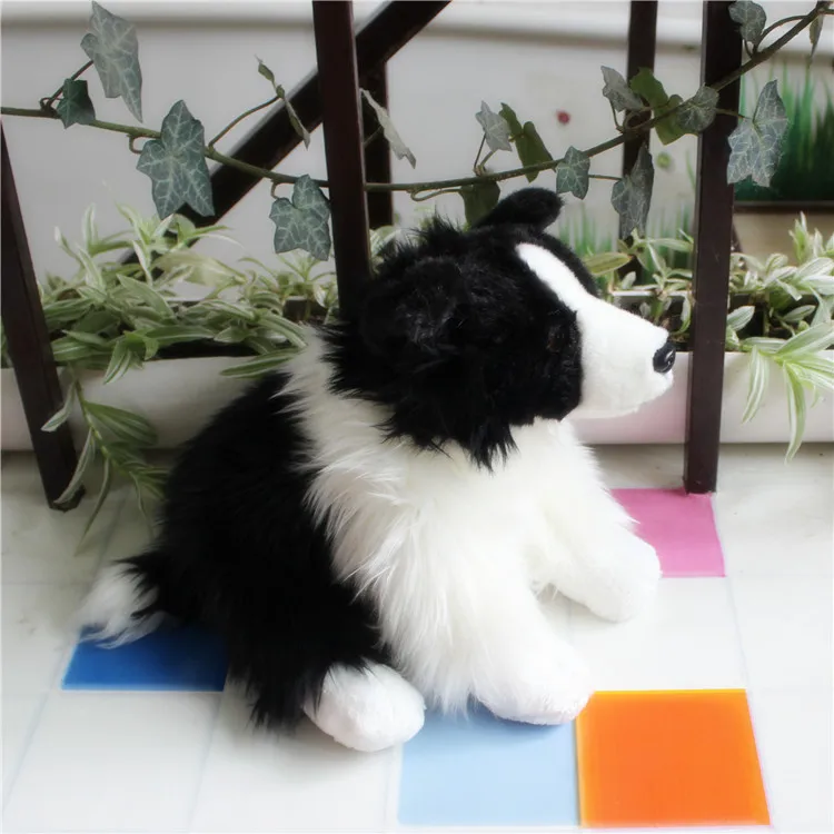 32cm Lifelike Border Collie Plush Toys Soft Puppy Stuffed Animal Dolls Real Life Dog Plush Toys For Kids Christmas Gifts