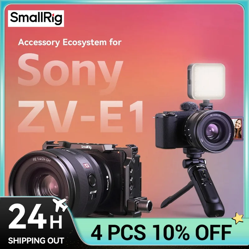 

SmallRig ZV-E1 Cage Kit with Silicone Grip and Cable Clamp for HDMI, Full Camera Cage Kit for Sony ZV-E1, Built-in Quick Release